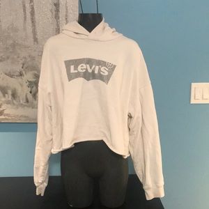Levi’s, glitter, white crop hoodie
